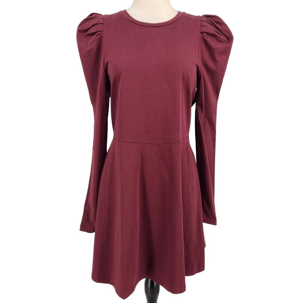 English Factory Puff Sleeve Fit & Flare Skater Dress